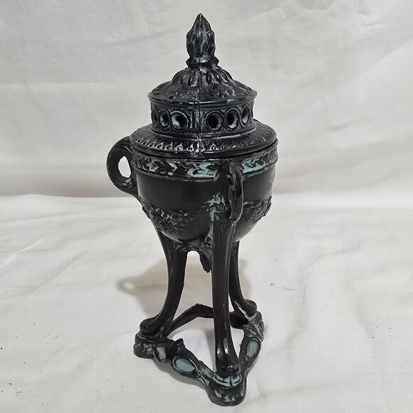 Antique Incense Burner Censer - 2 1/2" W x 6 1/4" H - Picture 3 of 5